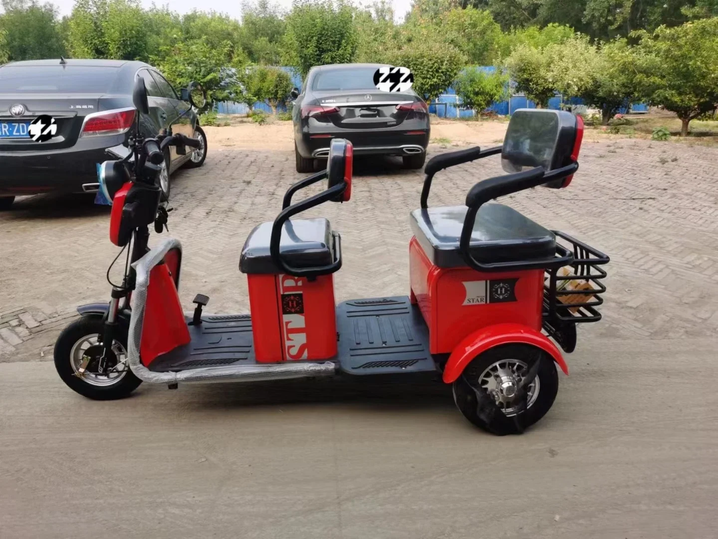 1000W Electronic Tricycle Adult with Three Seat Electric Tricycle Direct Trunk Electric Three Wheel