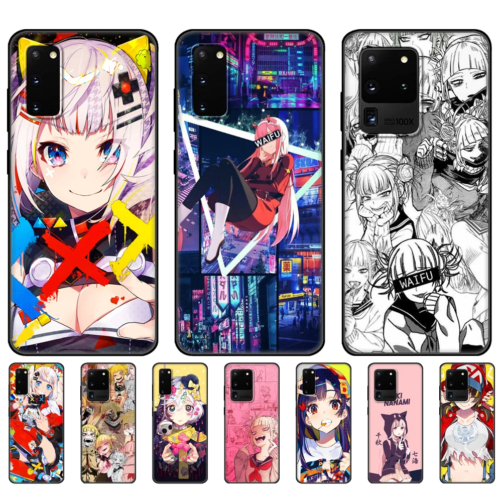 Custodia In Tpu Nero Per Samsung Galaxy S20 /S20 Plus/S20 Ultra/S20 + /S20Fe Cover Posteriore Sugoi Senpai Anime Waifu