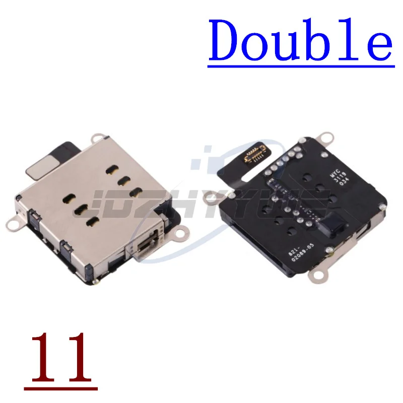Single Double SiM Card Slot Tray Holder phone sim tray holder Reader Socket Flex Cable Replacement Parts For iPhone 11 12 Mini Pro Max SE