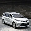 1:24 Sienna Granvia MPV Alloy Car Model Diecast Metal Toy Commercial Car Vehicles Model Sound and Light Simulation Children Gift 1