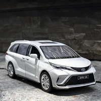 1:24 Sienna Granvia MPV Alloy Car Model Diecast Metal Toy Commercial Car Vehicles Model Sound and Light Simulation Children Gift 1