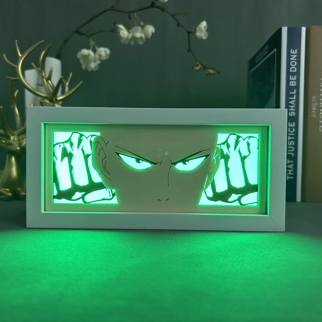 

One Punch Man Saitama Led Light Box for Bedroom Decoration Paper Cut Shadow Box Birthday Gift Bedside Night Lamp Dropshipping