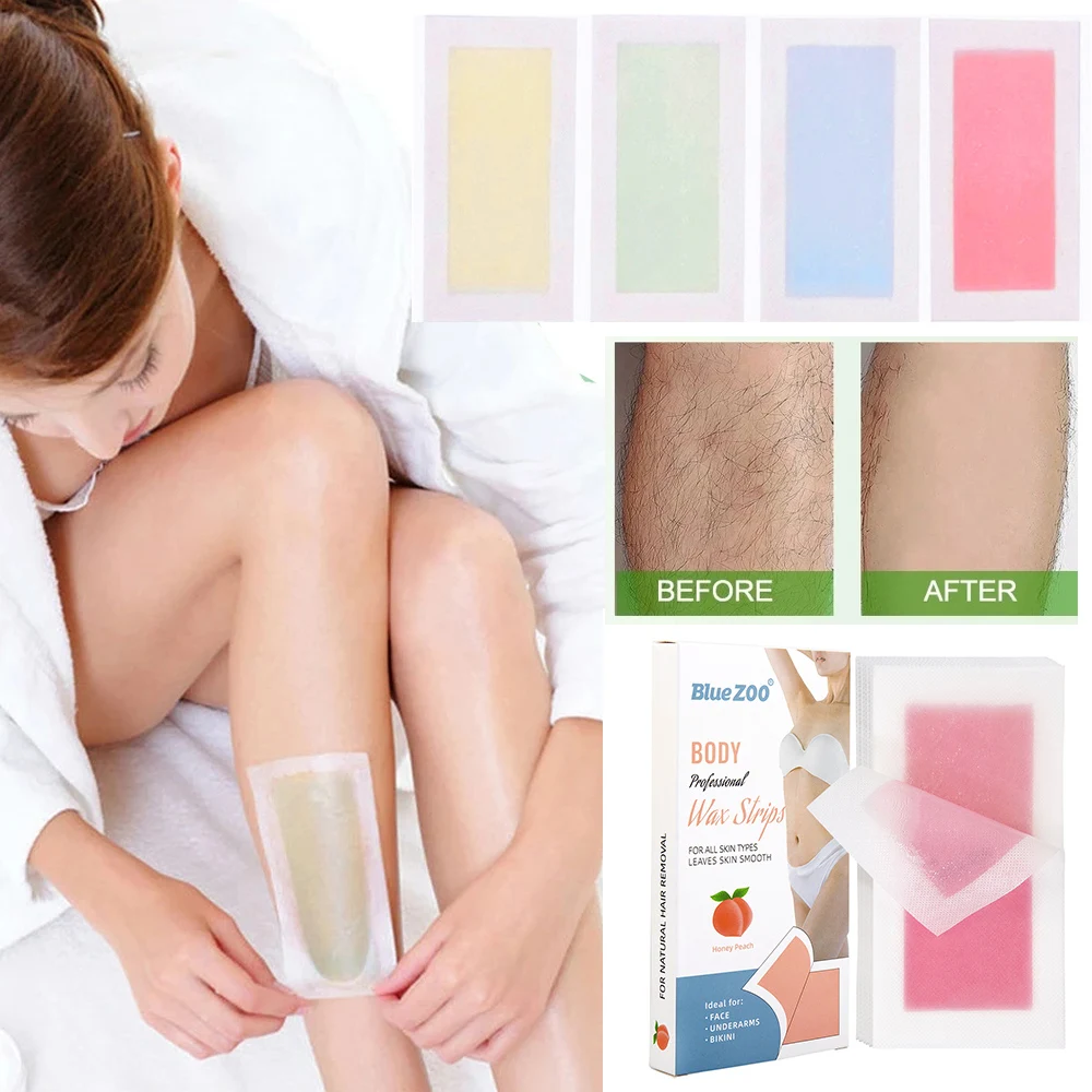 

20Sheets Hair Removal Tool Wax Strips Waxing Wipe Sticker For Face Leg Lip Eyebrow Body Hair Removal Strip Paper Two Side