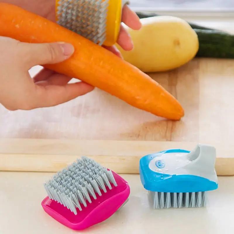 Mini Fruits Vegetables Cleaning Brush Fingers Protection Carrot