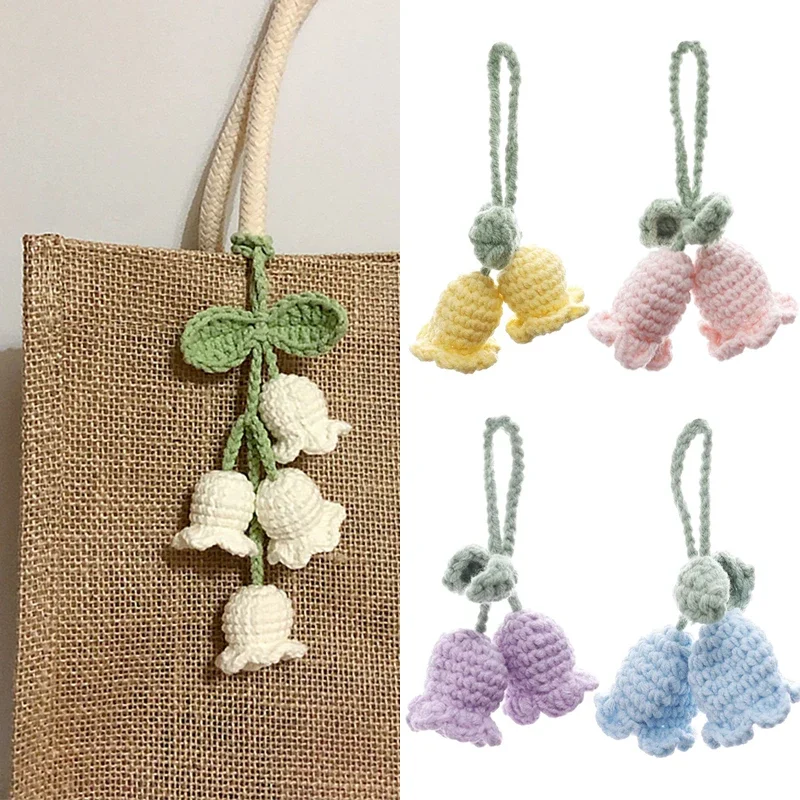 Étuis porte-clés en tricot fait main - Fleur Rouge main image 0