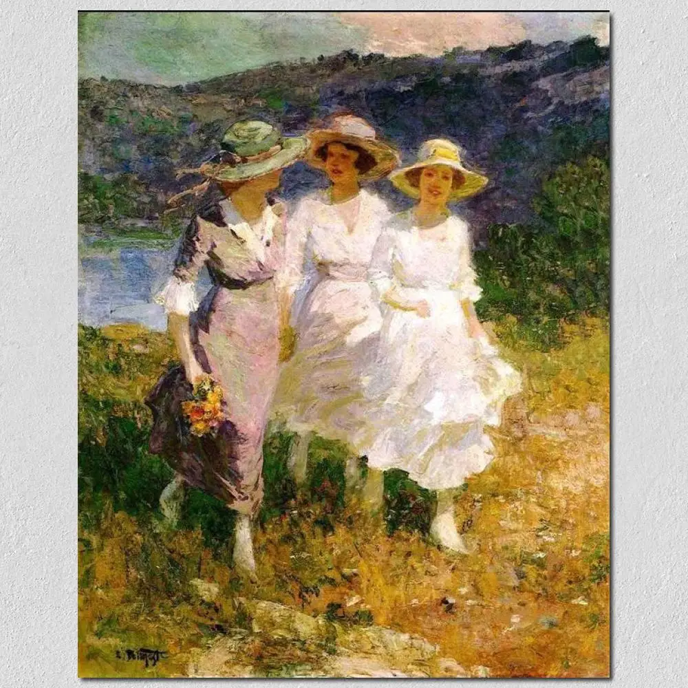 

oil painting woman Walking in the Hills by Edward Henry Potthast High quality Hand painted Canvas Art Home Decor