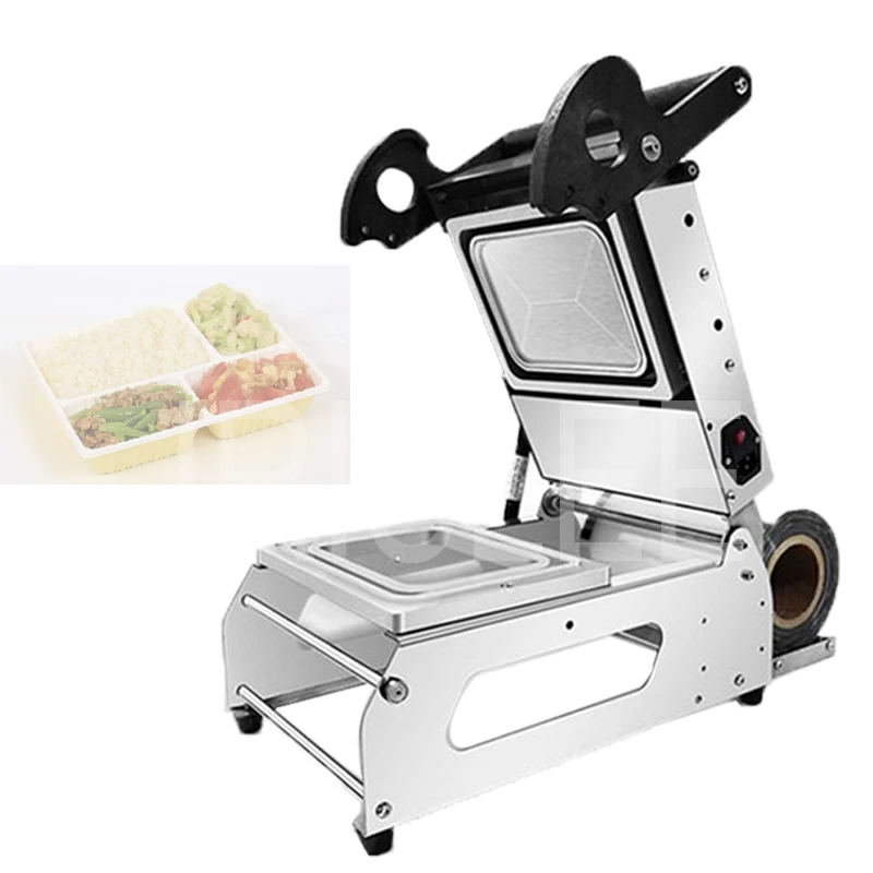 Commercial Portable Vacuum Sealer Hand Press Sealing Machine Disposable Plastic Lunch Box Tray Packaging Machine