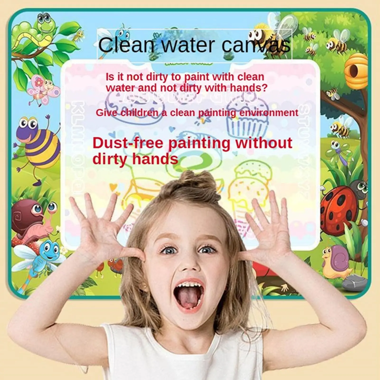 100x80cm Water Doodle Mat Kids Toys Reusable Painting Writing Doodle Water Color Drawing Board Toddlers Preschool Education Toys 5
