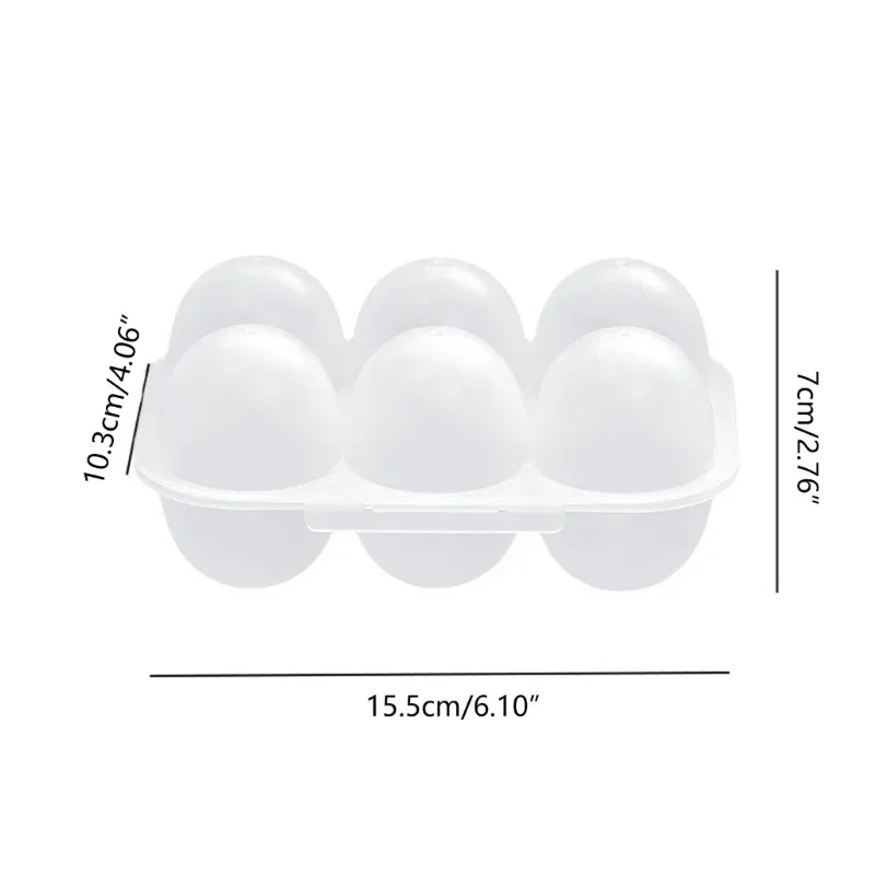 Mini Eggs Holder 6 Eggs Storage Container with Fixed Handle Plastic Eggs Storage Box Outdoor Camping Eggs Carriers 6
