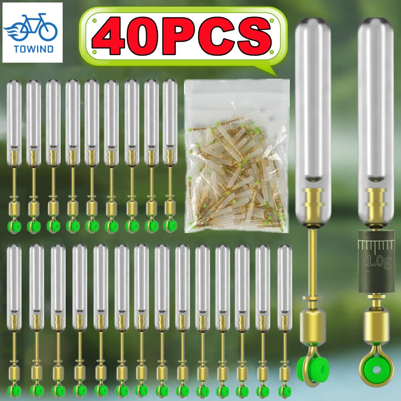 Lot de 10 à 40 supports flotteurs pêche anti-nœuds en silicone avec émerillons rotatifs pour ligne