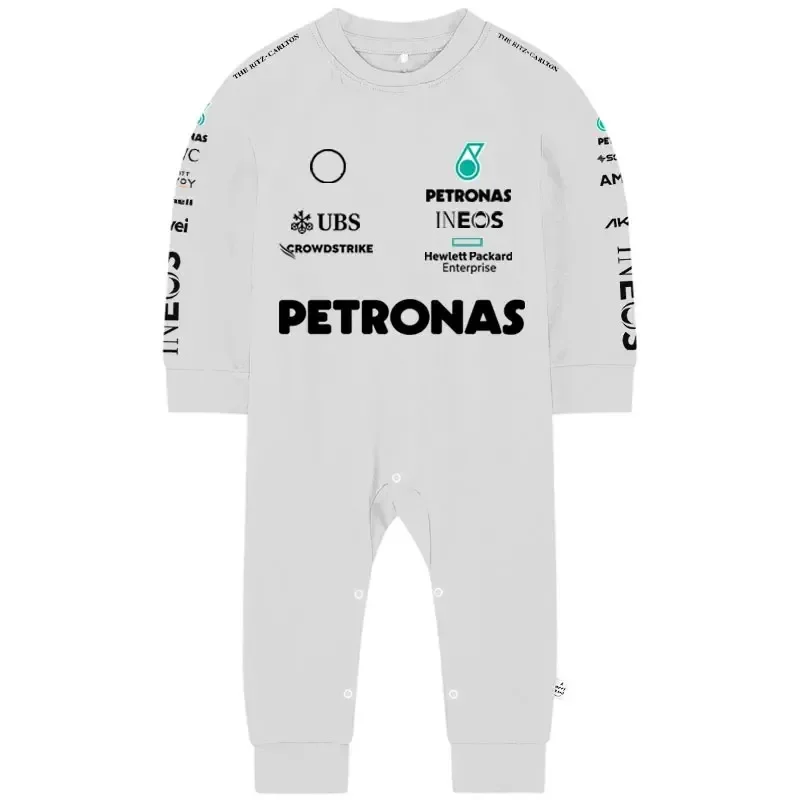 2024 Season Sports Baby Romper F1 Racing Lewis 44 George 63 Driver Spring Autumn Black Boy Girl Kids 2