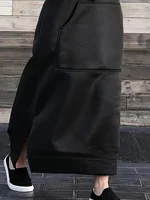Plus size European and American cross-border spring and autumn new fashion loose casual long sleeve hooded sweatshirt dress - Image 3