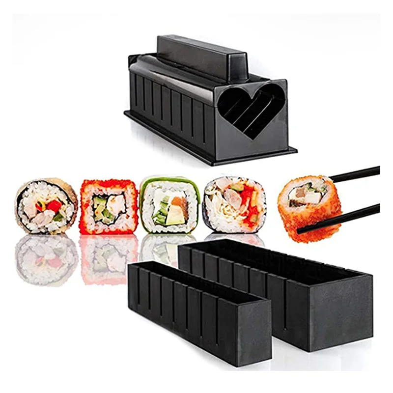 

Sushi Making Kit Complete Sushi Set for Beginners 3 Pieces Plastic Sushi Maker Tool Roll Mold Shapes DIY Home Sushi Tool Sushi