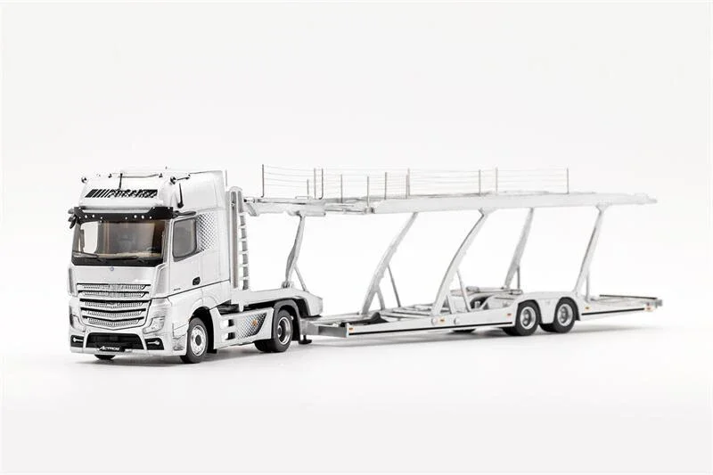 35R-001 GCD 1/64 ACTROS GIGASPACE 6×2 GCD 1:64 Actros Double Deck Trailer Silver /Black LHD