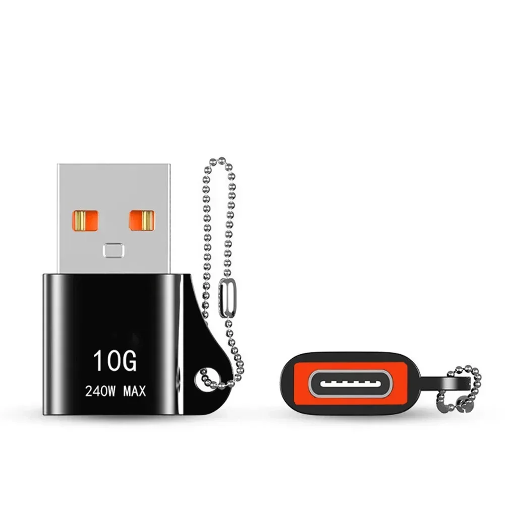 High-Power USB to USB-C Adapter with Keychain for Fast Data Transfer and Charging