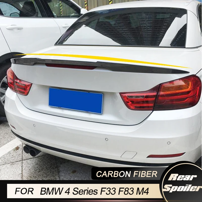 자동차 리어 트렁크 스포일러 윙, BMW 4 시리즈 F33 F83 428i M4 컨버터블 2014 2019 리어 스포일러 부트 립 윙 립 탄소 섬유