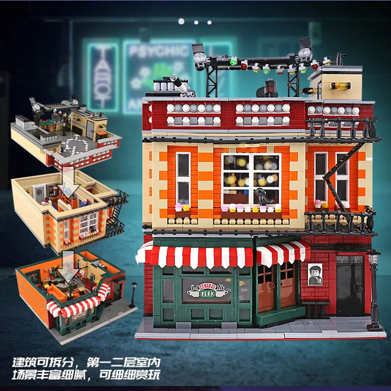 

Mork UrGe 10189 City Hotel Modular Street View Model The Big Bang Theory Series DIY Toys Building Blocks Gift For Boys 4638Pcs