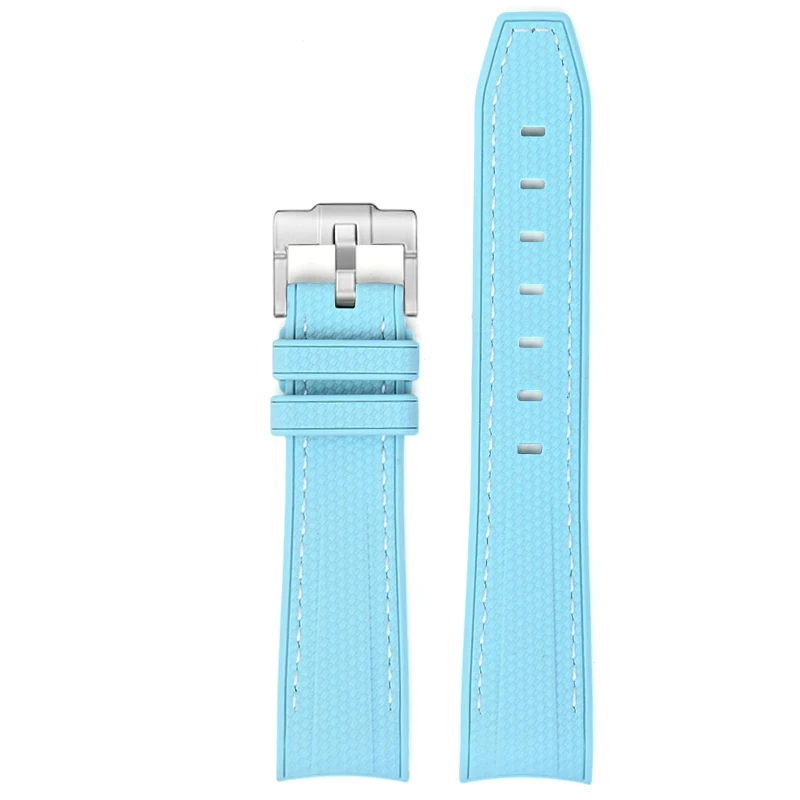 Silicone Rubber Curved End Diving Wrist Band Strap - 20mm