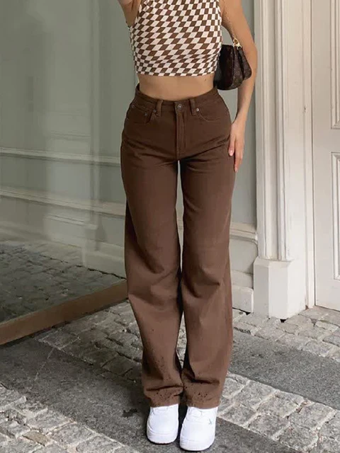 Carpenter Jeans In Brown High Waist 