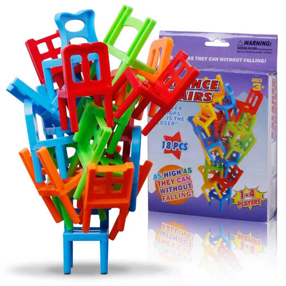 【Wireless】 Kids Stacking Chairs, Plastic Balance Board Game Set, Creative Construction Game, Perfect for Birthday, ChristmasGifts ﻿