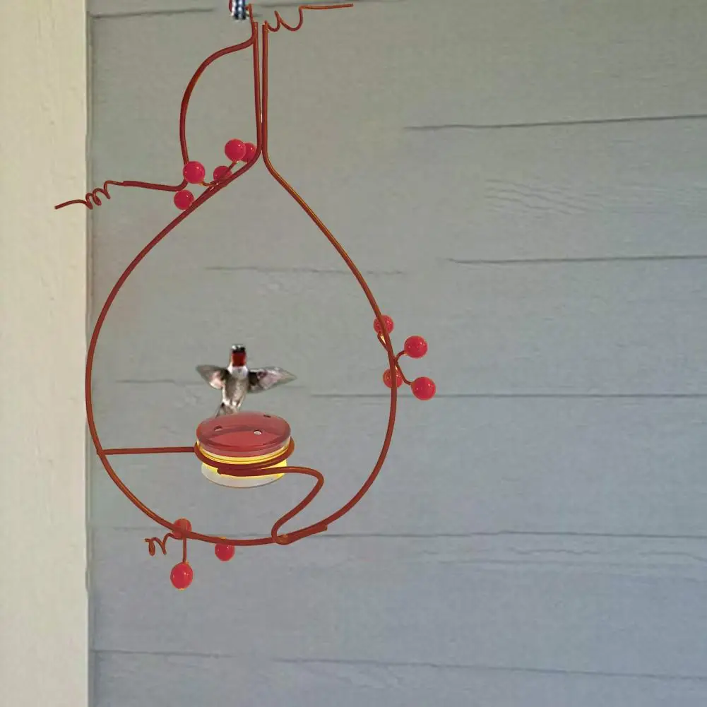 

Hummingbird Food Holder Hanging Hummingbird Feeder with Berries for Outdoor Garden Decoration Corrosion Resistant Bird Feeder