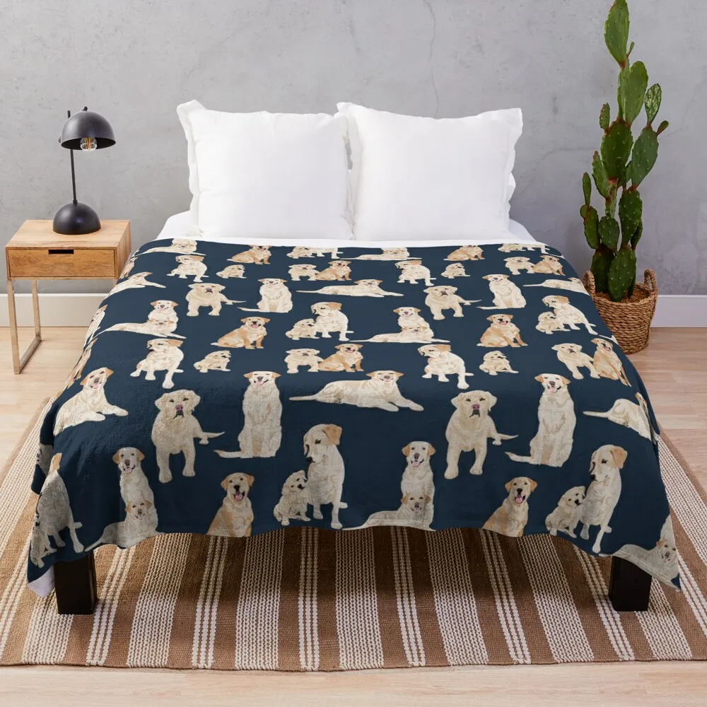 

Yellow labs navy Throw Blanket Blankets For Baby Hairy Blankets Stuffed Blankets