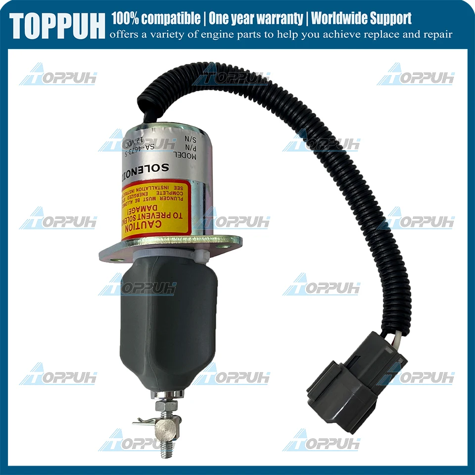 12V SA-4673-S Fuel Stop Solenoid 1751ES-12A3UC12B1S for Yanmar 4NTE94 Woodward SA-4673-S 12V