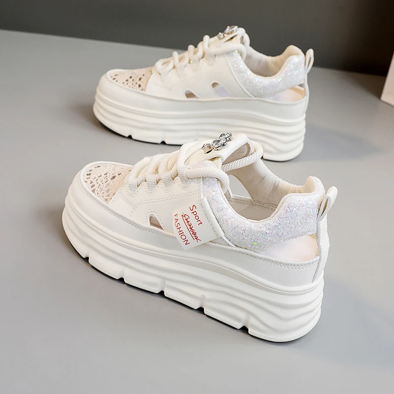 Women Casual Shoes Chunky Sneakers Platform Wedge Hidden Heel Women Leisure Shoes Summer Sneaker Women