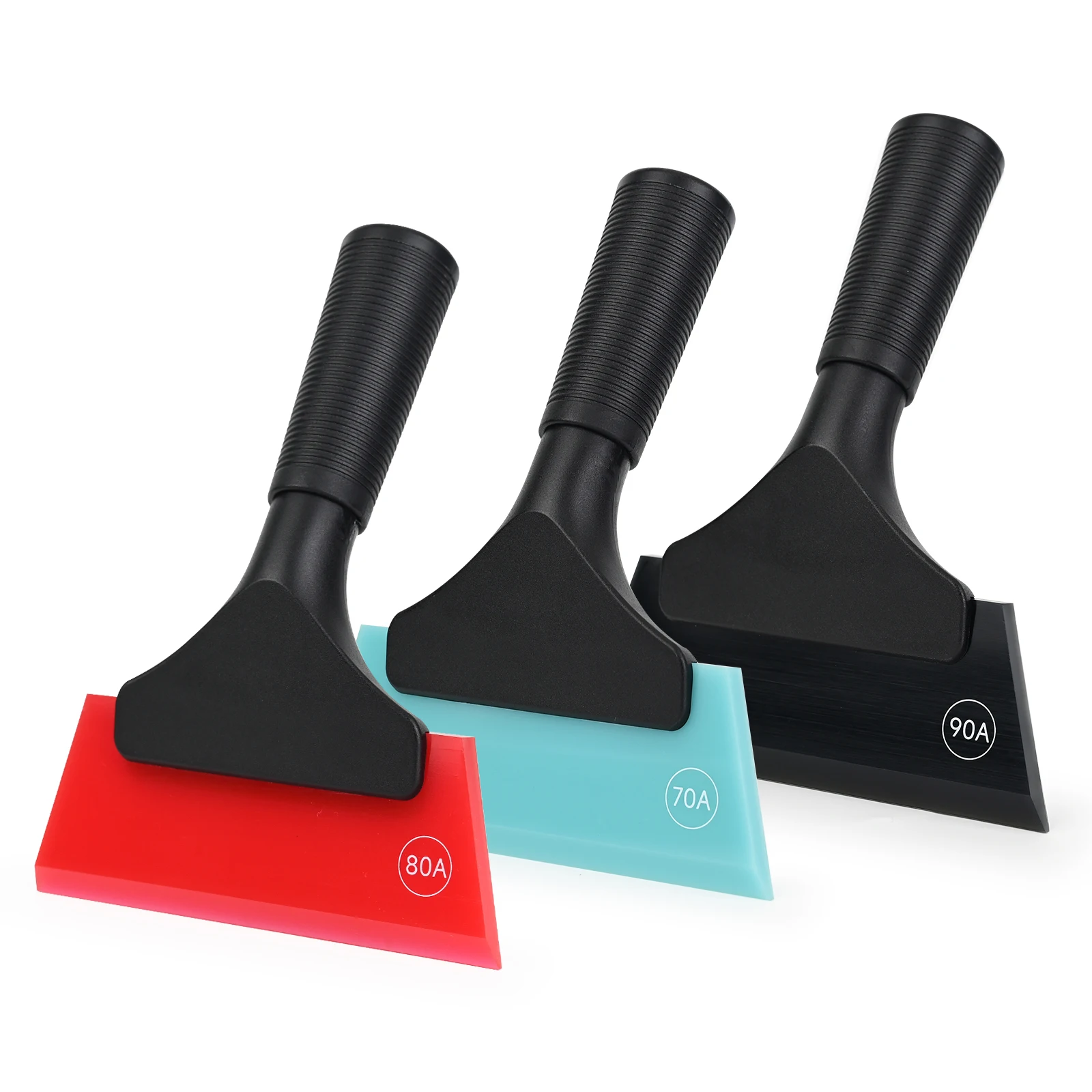 

EHDIS 3pcs/Pack Handle Window Tint Squeegee with Multiple Hardness Rubber Blade Car Glass Windshield Water Cleaning Scraper Tool