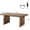 Rectangle Coffee Table, 47-Inch Wood Rectangular Living Room Table, Farmhouse Accent Center Table Low Cocktail Tea Table with S 2