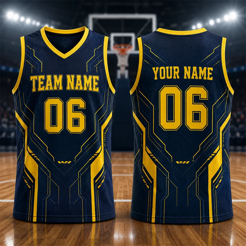 Maglie da Basket Semplici e alla Moda, Uniformi di Squadra per Uomo, Personalizzabili con Nome e Numero della Squadra, Canotte Sportive Larghe ad Asciugatura Rapida - immagine 3