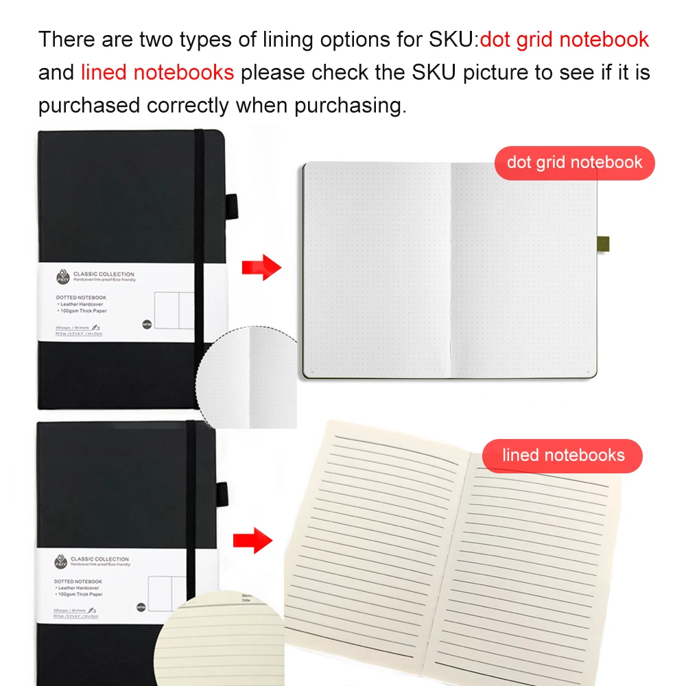Notebook Diary Journal Bullet Dotted Journal 100 GSM Dot Grid Notebook 160 Numbered Pages A5 A6 Lay Flat Binding