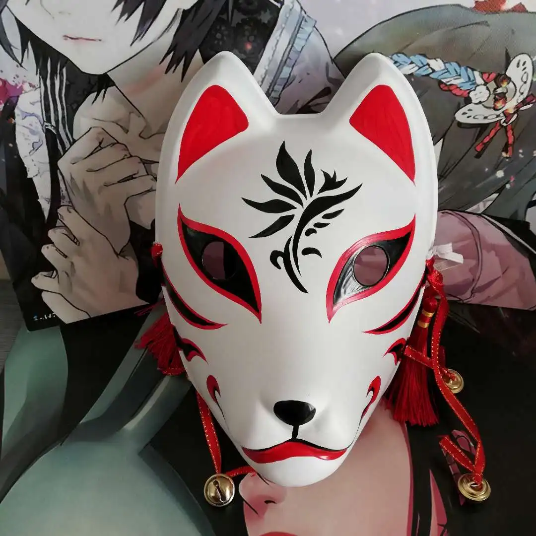 realhead ボクトウ刺繍 MASKED AKACHAN ソフビ　マスク Kitsune Masks for Christmas Costume Cosplay,Japanese Anime