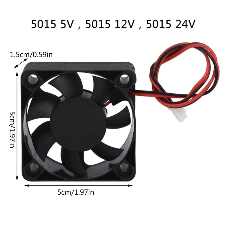 5015 5V 12V 24V Cooling Fan Brushless for DC Cooler Blower Black High Speed Fan For 3D Print Hotend Extruder