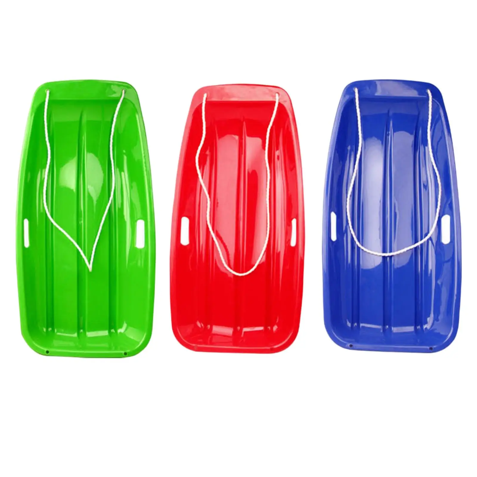 Snow Sled Outdoor Luge Grass Skiing Board Downhill Skating Toboggan Slider with Pull Rope for Kids Adults
