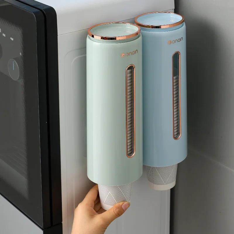 

Cup Dispenser Holder Wall Mounted Automatic Disposable Cup Storage Rack Organizer Water Dispenser Cup Holder