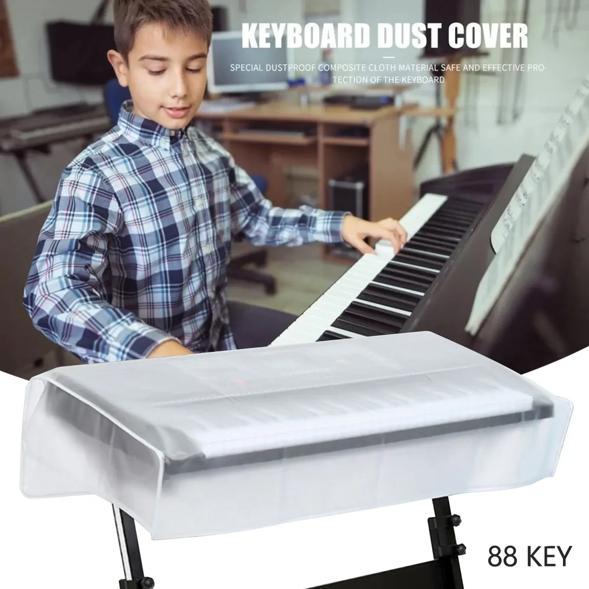 

Translucent Digital Electronics Dust Protection Case, 88 Keys, Electronic Piano Keyboard Cover, Shield against Dust Damage