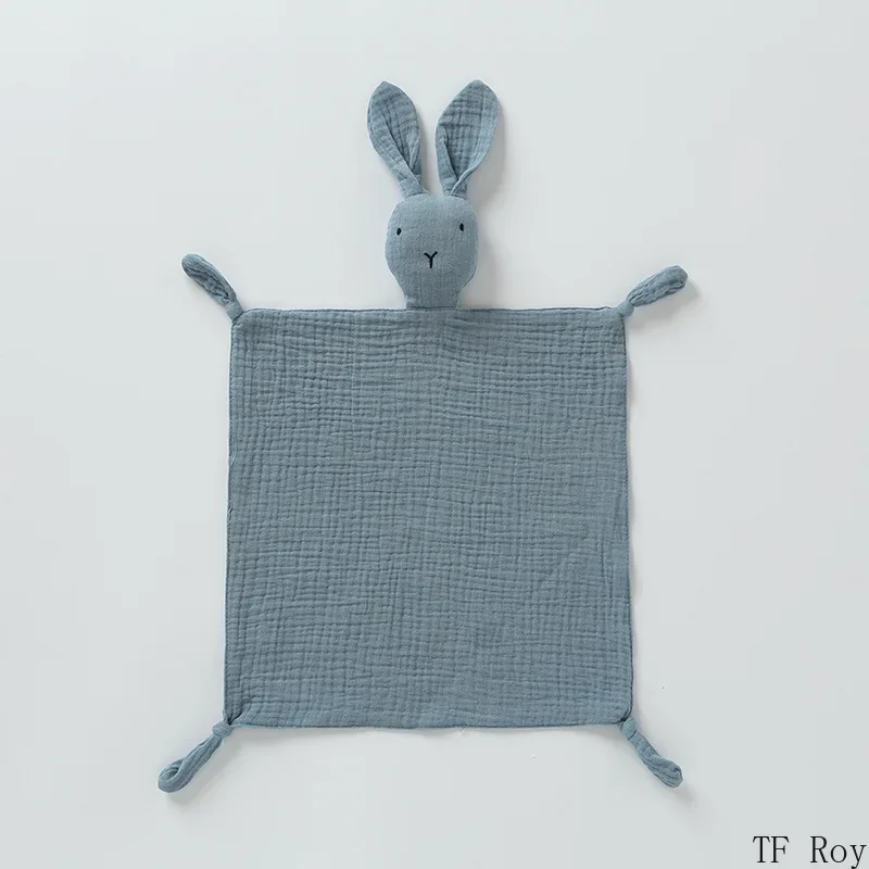 Soft Cotton Newborn Baby Muslin Comforter Blanket Towel Bibs Rabbit Dolls