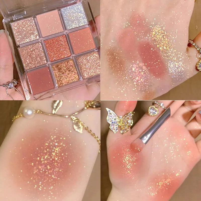 Nove Colori Glitter Eye Shadow Palete Per Gli Occhi Da Palcoscenico Make Up Professional Eyeshadow Cosmetic Paleta Beauty Sweet Girls Cosmetics