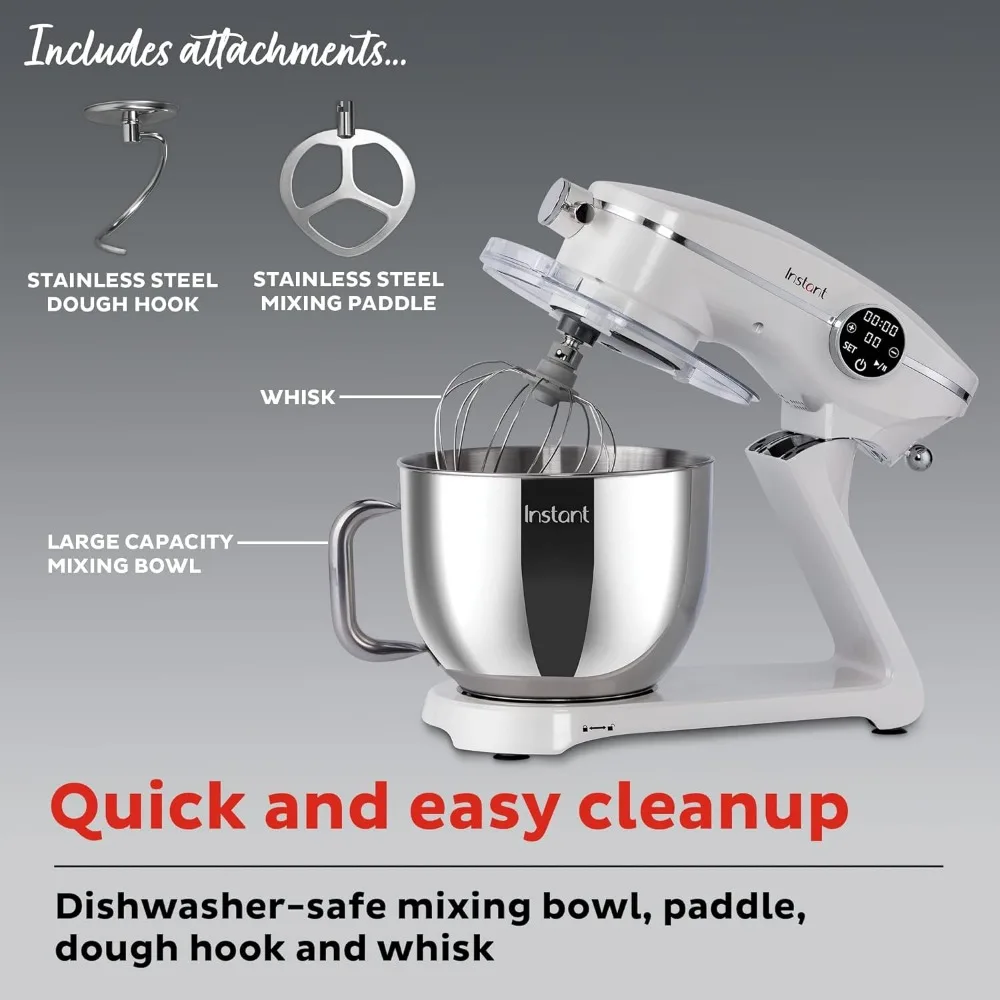 Stand Mixer Pro,600W 10-Speed Electric Mixer with Digital Interface,7.4-Qt Stainless Steel Bowl,Dishwasher Safe Whisk 5