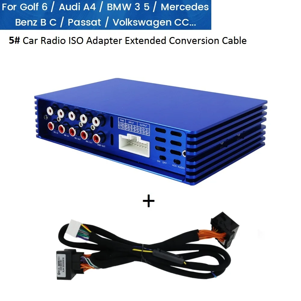 

Жгут проводов, автомобильный радиоприемник DSP, усилитель звука, усилитель, эквалайзер для Golf 6/Audi A4/BMW 3 5/Mercedes Benz B C/ Passat/Volkswagen VW CC