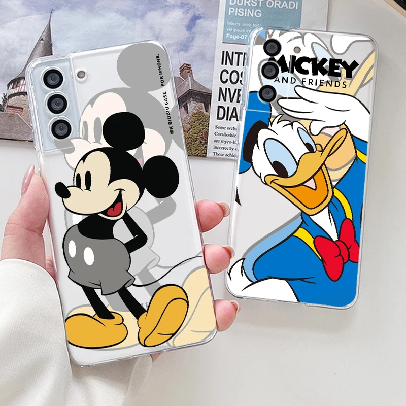 

Lovers Mickey Minnie Luxury For Samsung Galaxy S23 S22 S21 S20 FE S10 S10E S9 Plus Ultra Pro Lite 5G Transparent Phone Case