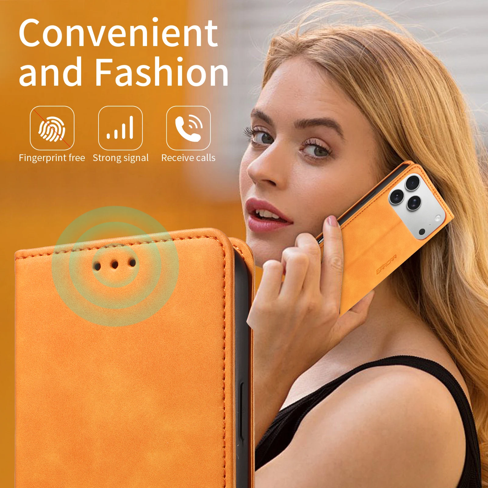 Stylish Faux Leather Flip Phone Case with Card Holder & Stand - Shockproof Cover