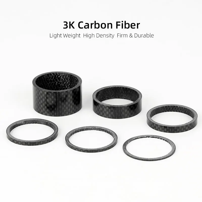 31.8mm forcella auricolare distanziali in carbonio MTB manubrio della bicicletta stelo Rise Up regolare rondelle 3K fibra lucida sterzo accessori fai da te