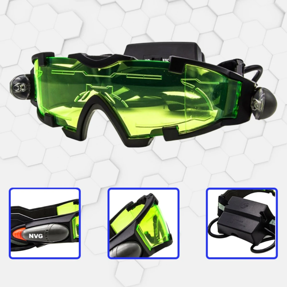 Skiing Racing Cycling Hunting Safety Night Vision Goggle PC Plastic Kids Night Vision Goggles LED Night Mission Goggles 4