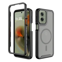 360 Full Protection Shockproof Clear Hard PC Cover for Motorola Moto G Series (Black)