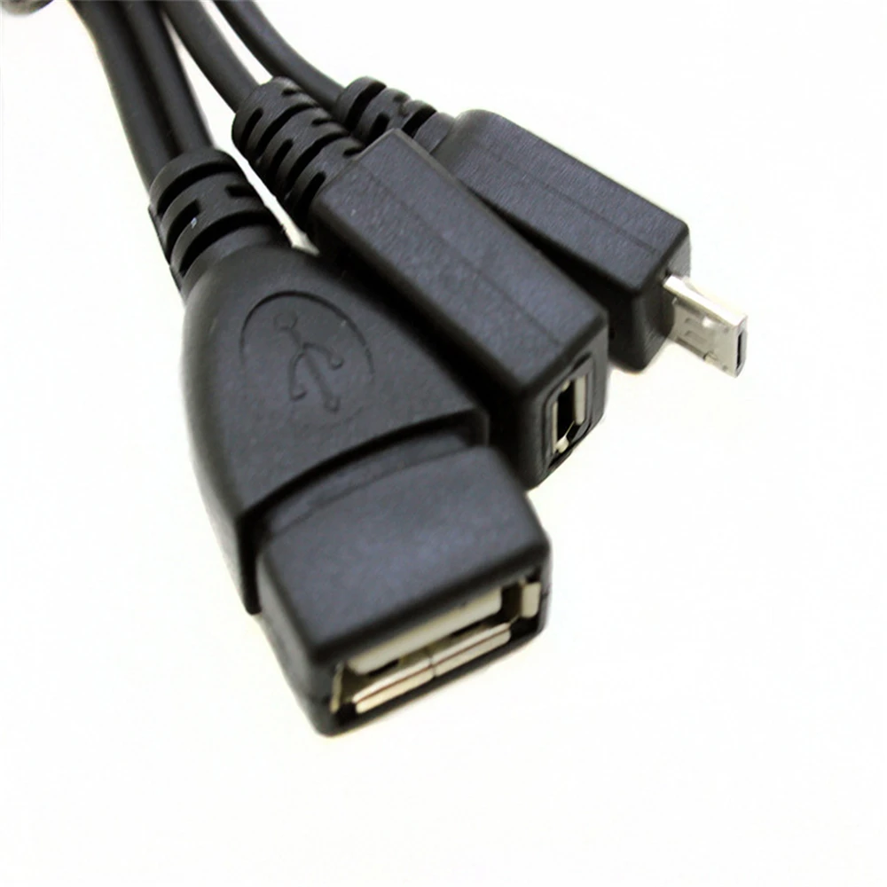 

Durable 20cm Cable Adapter Micro USB Power Cable USB Adapter OTG Cable Y Splitter Data Cable