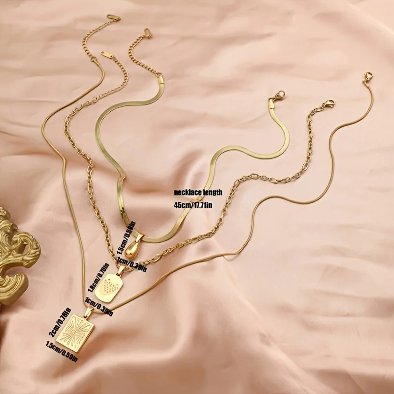 3pieces/set Metal Sun Star Cross Shell Pendant Neckalce Waterproof Stainless Steel Chain Roseflower Choker Fashion Jewelry 2025