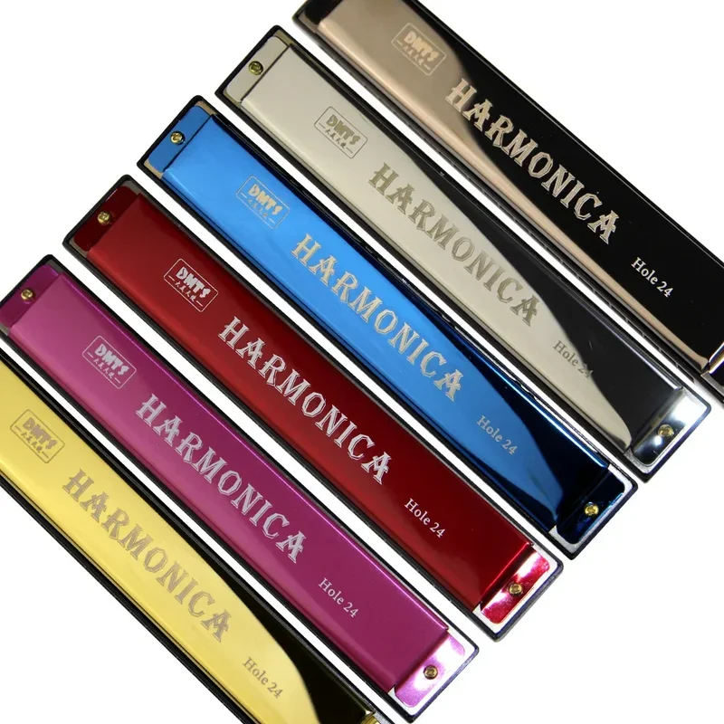 24 Holes Octave-tuned Metal Harmonica Key of C 1pcs