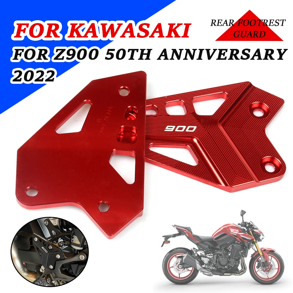 

Motorcycle Accessories FootPeg Footrest Rear Set Heel Plates Guard Protector Cover For KAWASAKI Z900 50th Anniversary 2022 Z-900